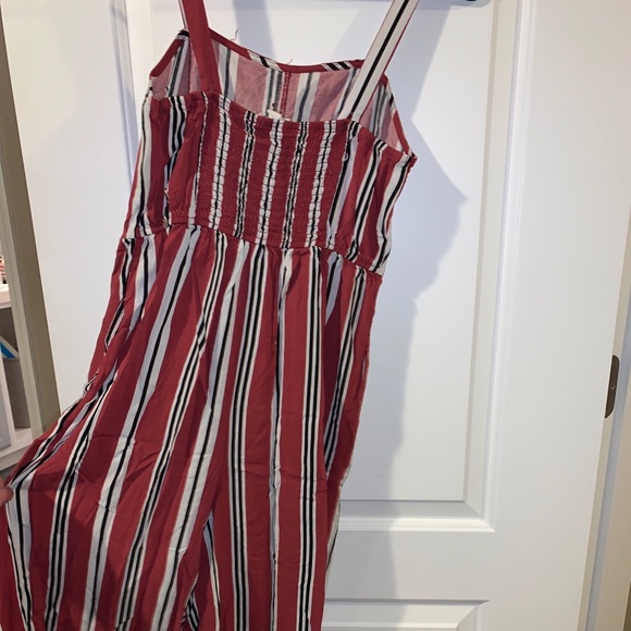 Pink Rose vertical stripe romper! - Picture 2 of 3